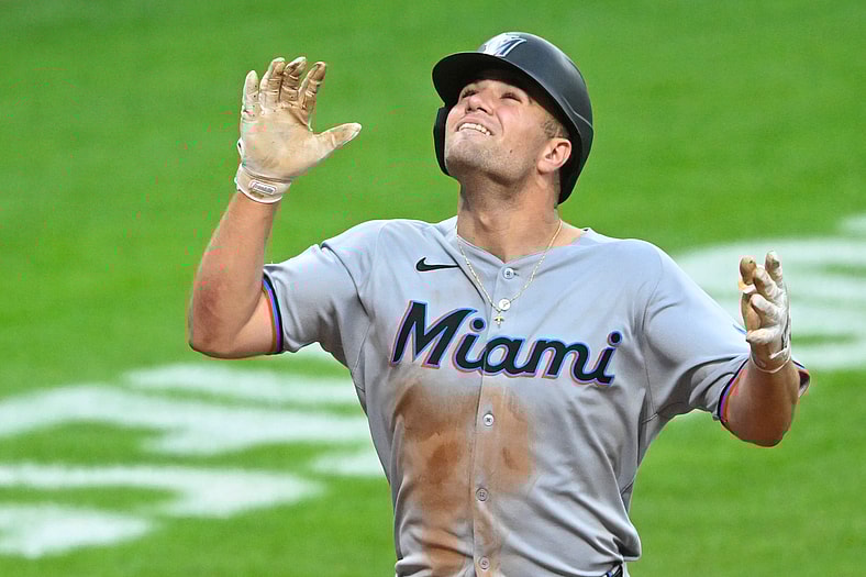 Miami Marlins center fielder Jakob Marsee