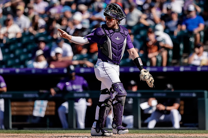 Colorado Rockies catcher Hunter Goodman