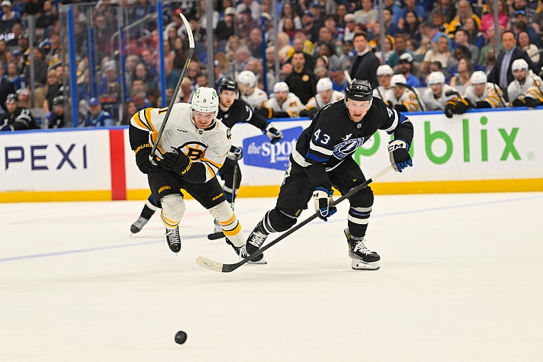 Tampa Bay Lightning vs Boston Bruins NHL game action