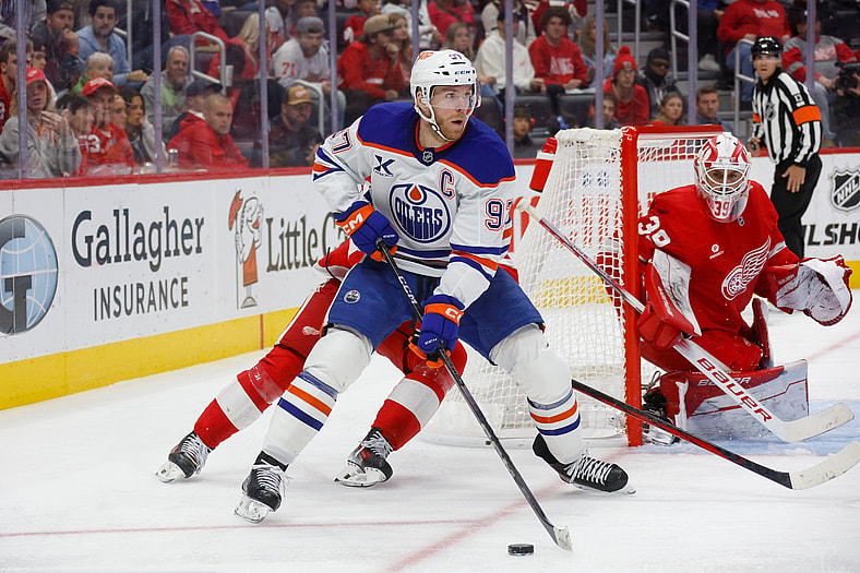 NHL: Edmonton Oilers at Detroit Red Wings, Connor McDavid