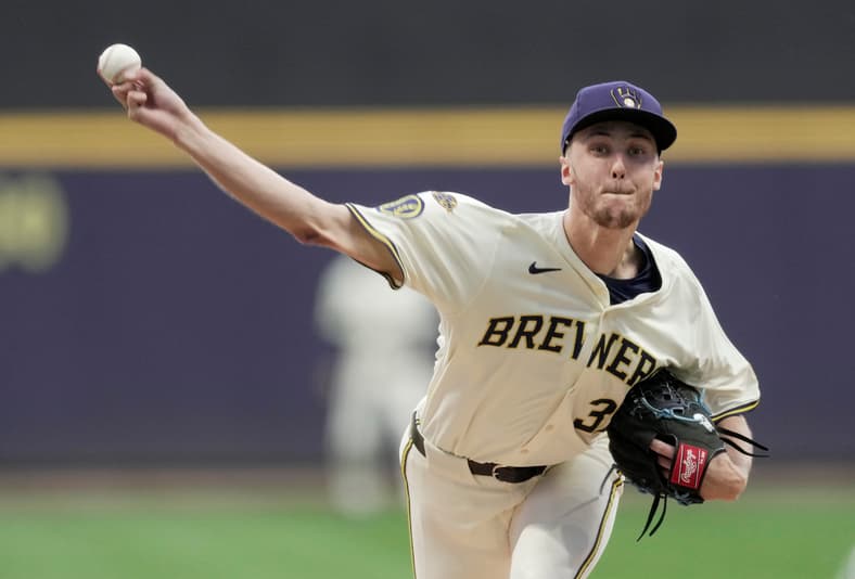 Milwaukee Brewers pitcher Jacob Misiorowski