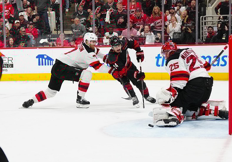 NHL: Stanley Cup Playoffs-New Jersey Devils at Carolina Hurricanes