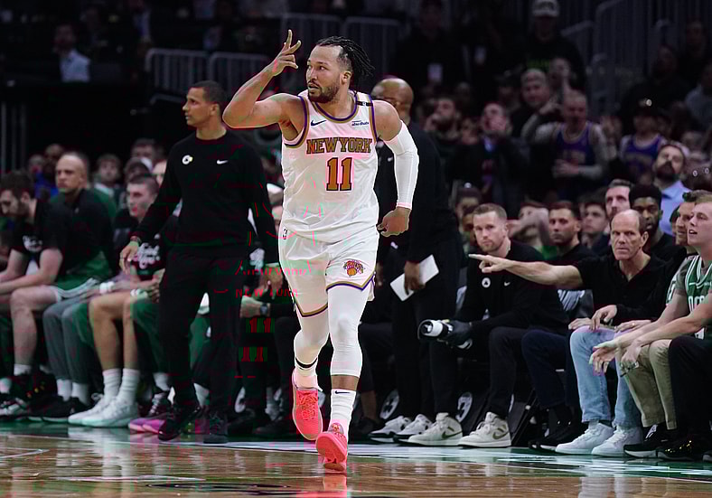 Jalen Brunson, NBA: Playoffs-New York Knicks at Boston Celtics
