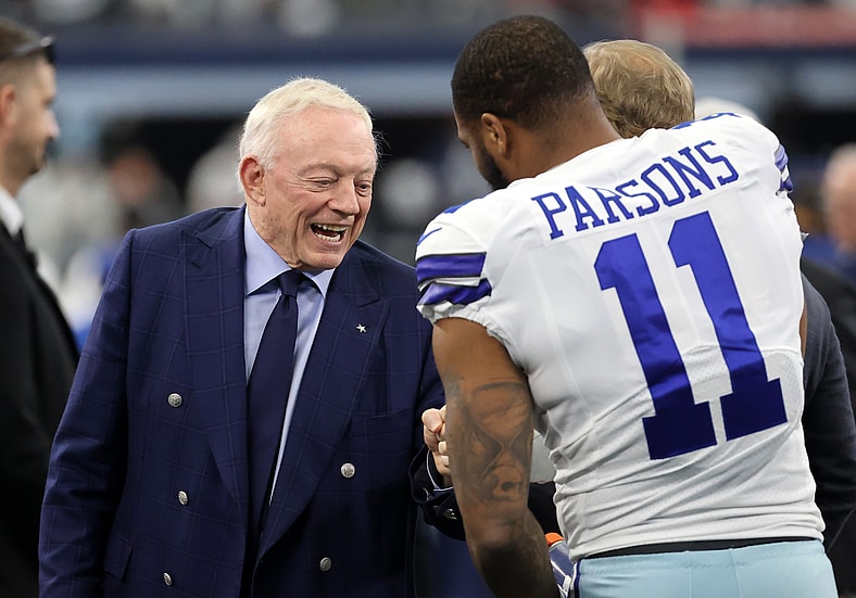 Jerry Jones and Micah Parsons