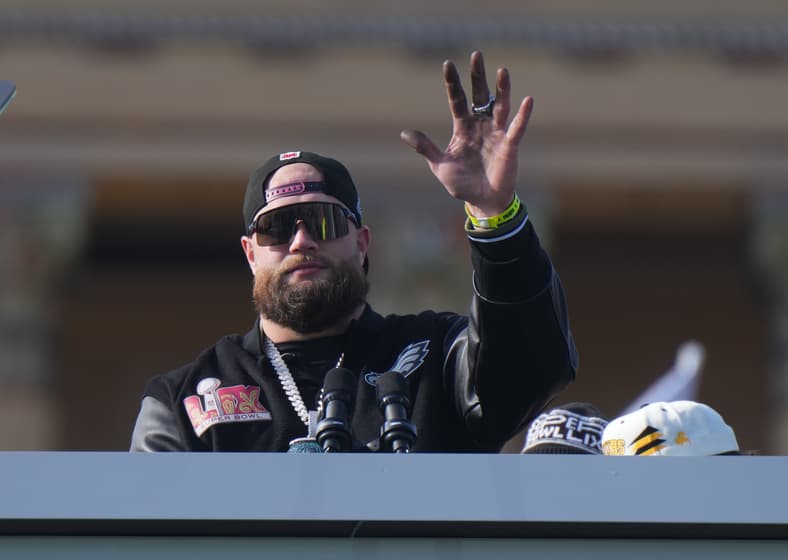 NFL: Super Bowl LIX Philadelphia Eagles Championship Parade, Lane Johnson