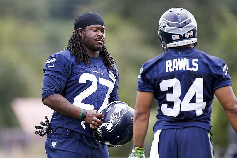 Eddie Lacy Seattle Seahawks practice NFL training camp battles