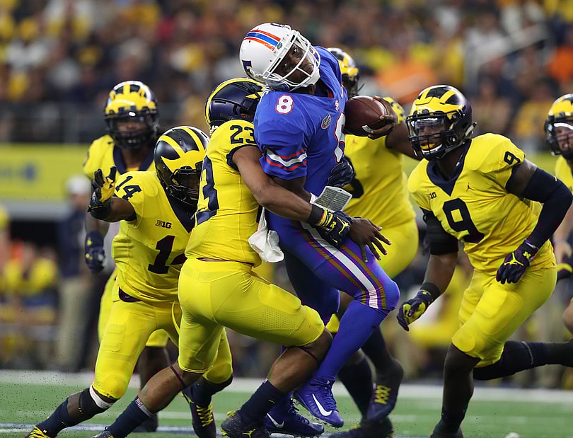 Florida quarterback Malik Zaire crushed by Michigan defense