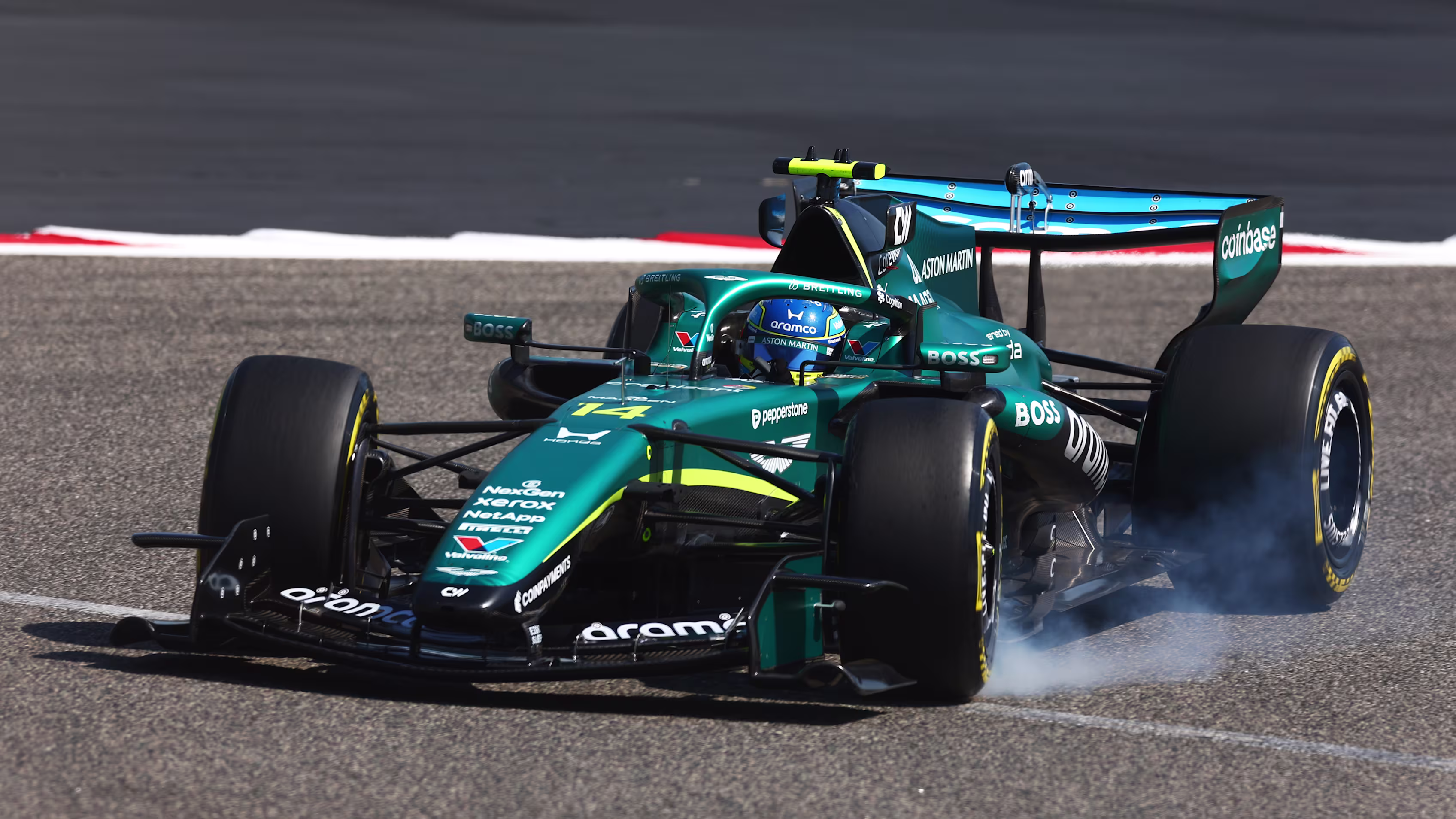 Fernando Alonso Aston Martin F1 testing Bahrain